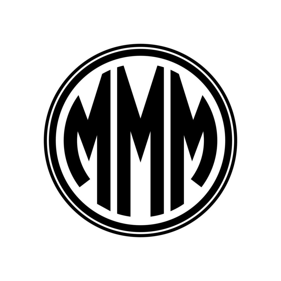 Monogramm Kreis Logo Band Stil Design Vorlage. mmm Initiale Brief. vektor
