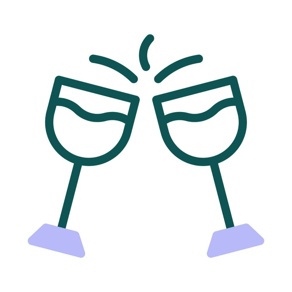 glas vin ikon duotone grön lila Färg påsk symbol illustration. vektor