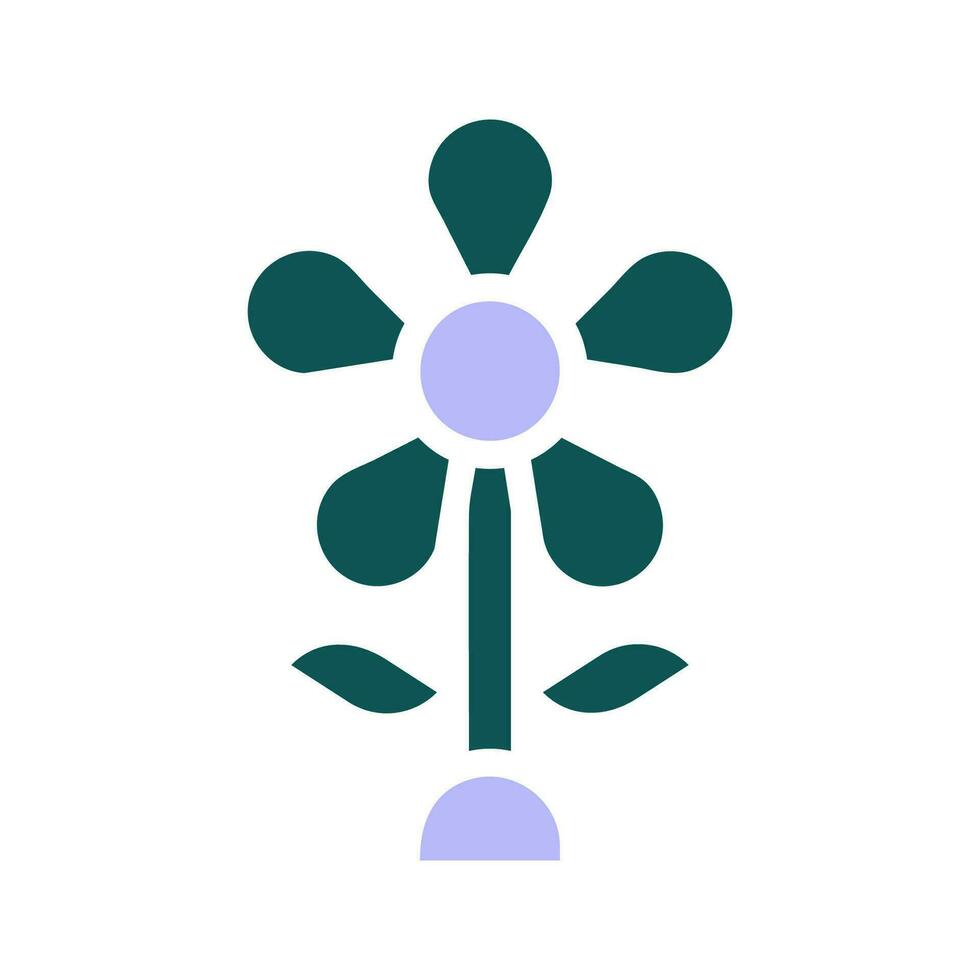 blomma ikon fast grön lila Färg påsk symbol illustration. vektor