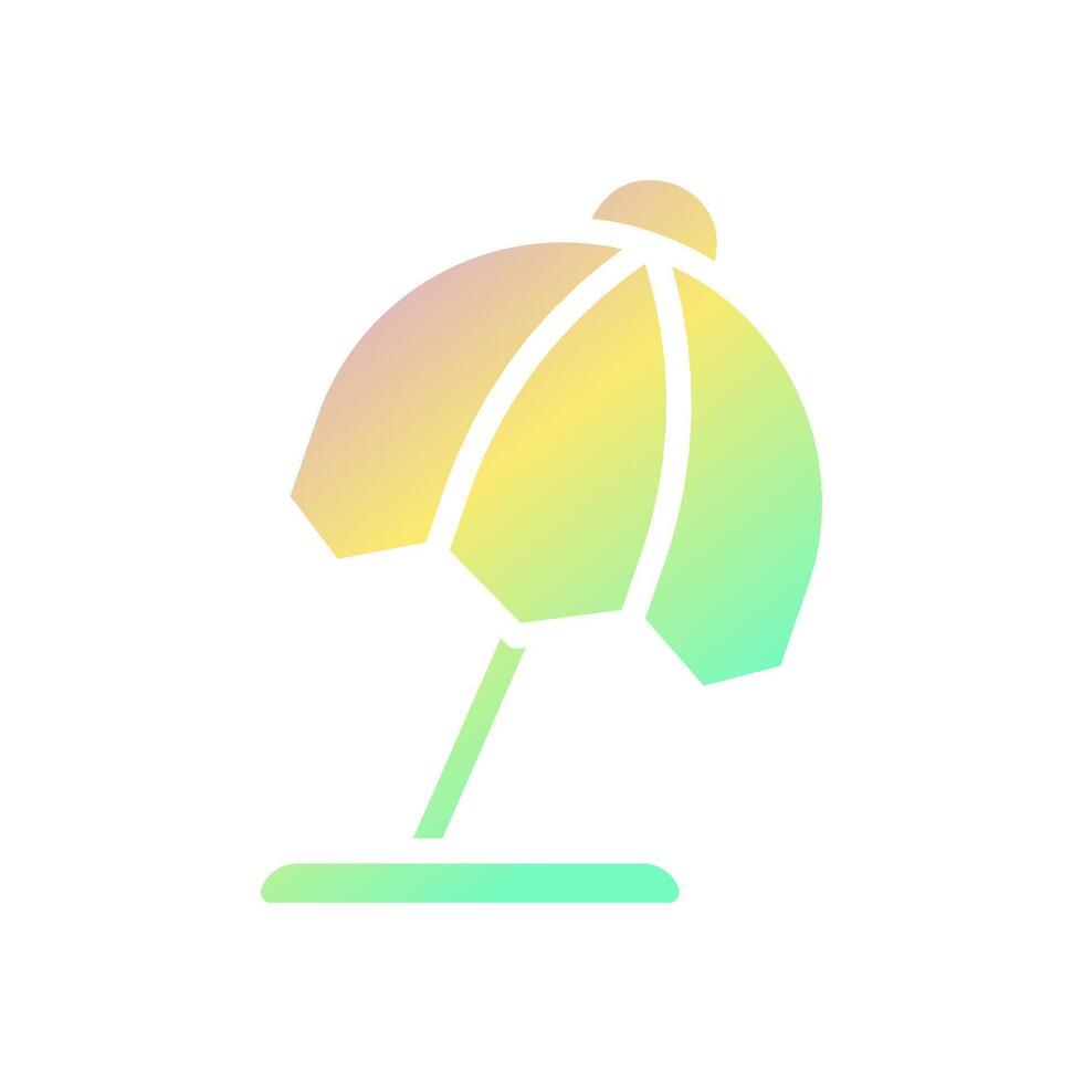paraply ikon fast lutning lila gul grön sommar strand symbol illustration. vektor