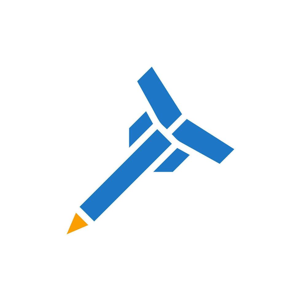 raket ikon fast blå orange Färg militär symbol perfekt. vektor