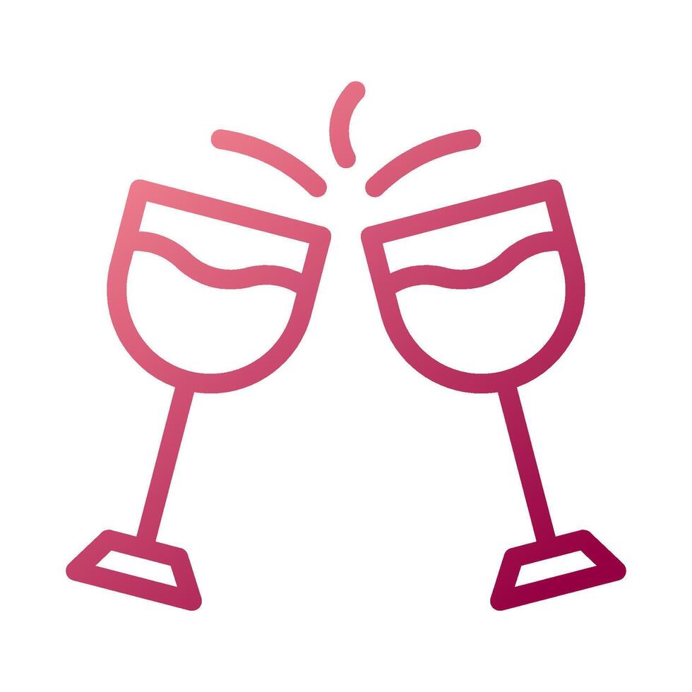 Glas Wein Symbol Gradient Weiß rot Farbe Ostern Symbol Illustration. vektor