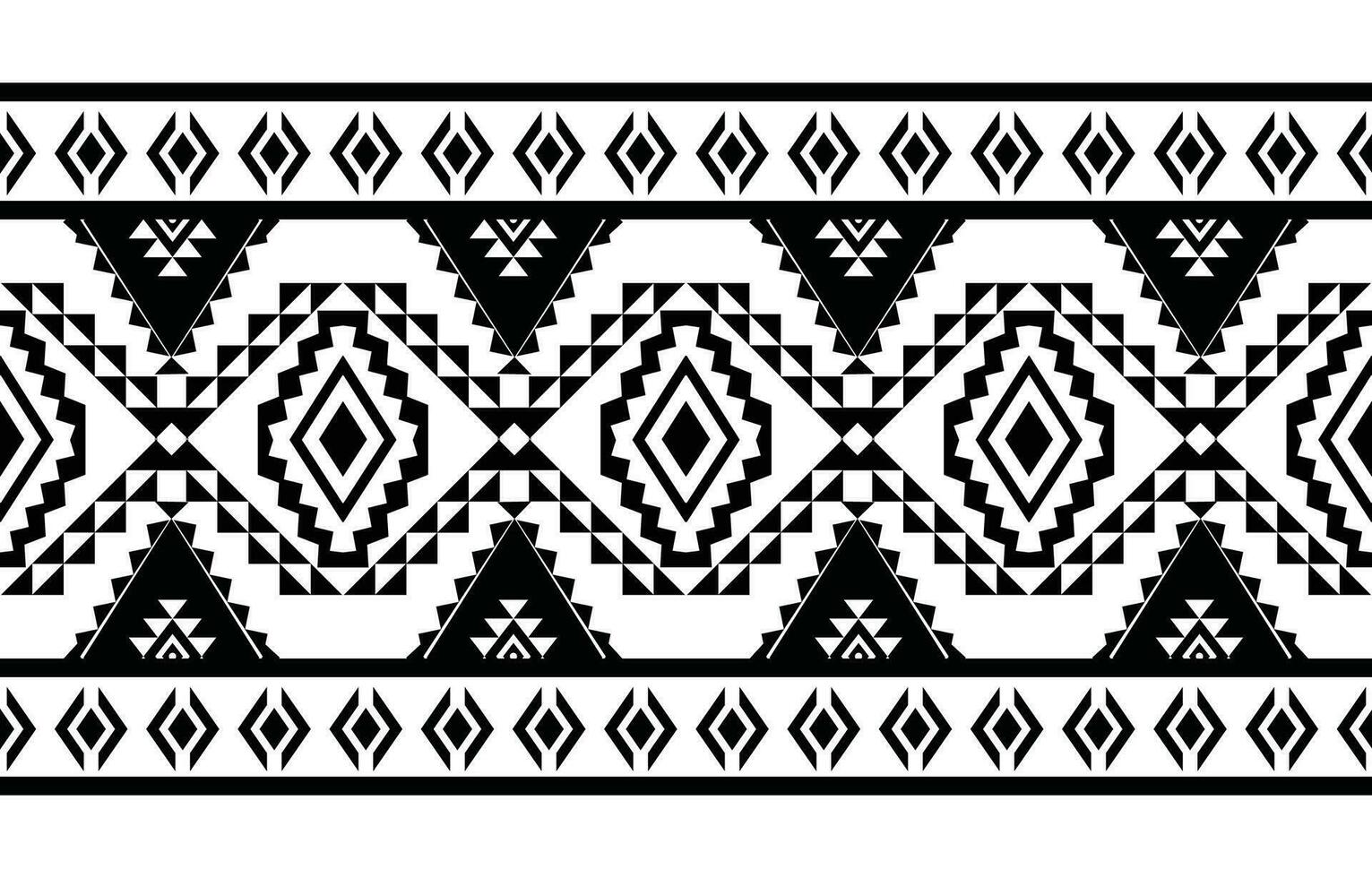 aztekisch nahtlos Muster. Teppich Textil- drucken Textur Stammes- Design, geometrisch Symbole zum Logo, Karten, Stoff dekorativ funktioniert. traditionell drucken Vektor Illustration. auf schwarz und Weiß Hintergrund.