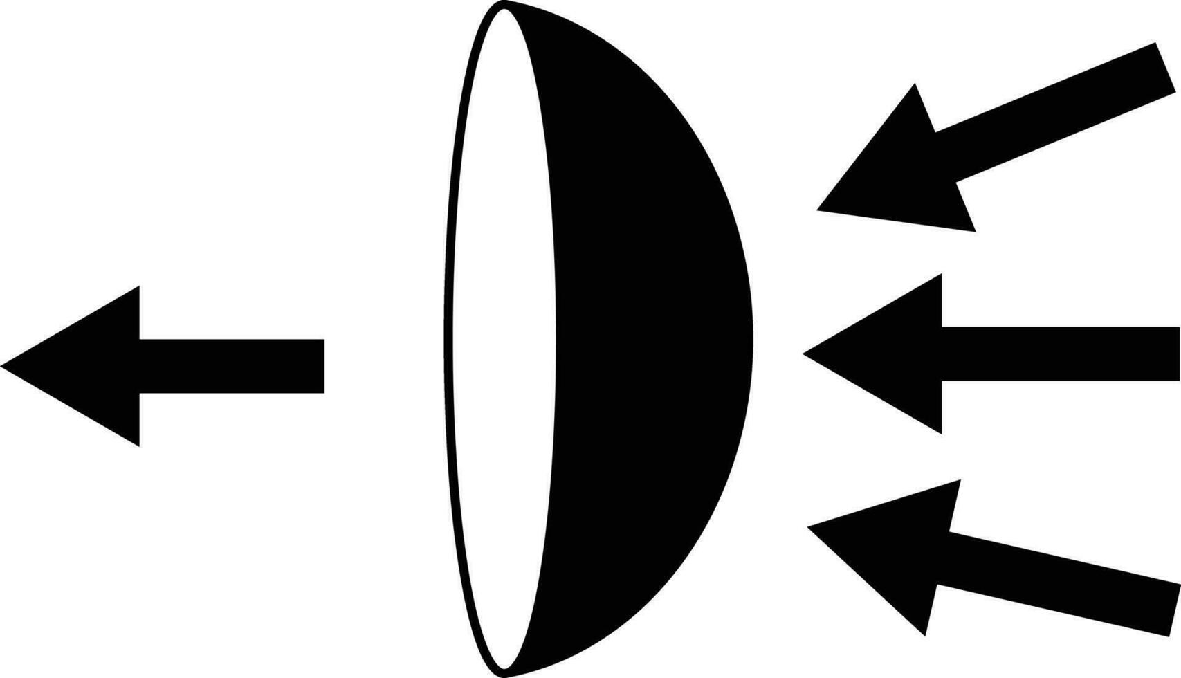 Kontakt Linse Licht Getriebe Symbol. Dispersion unterzeichnen. eben Stil. vektor