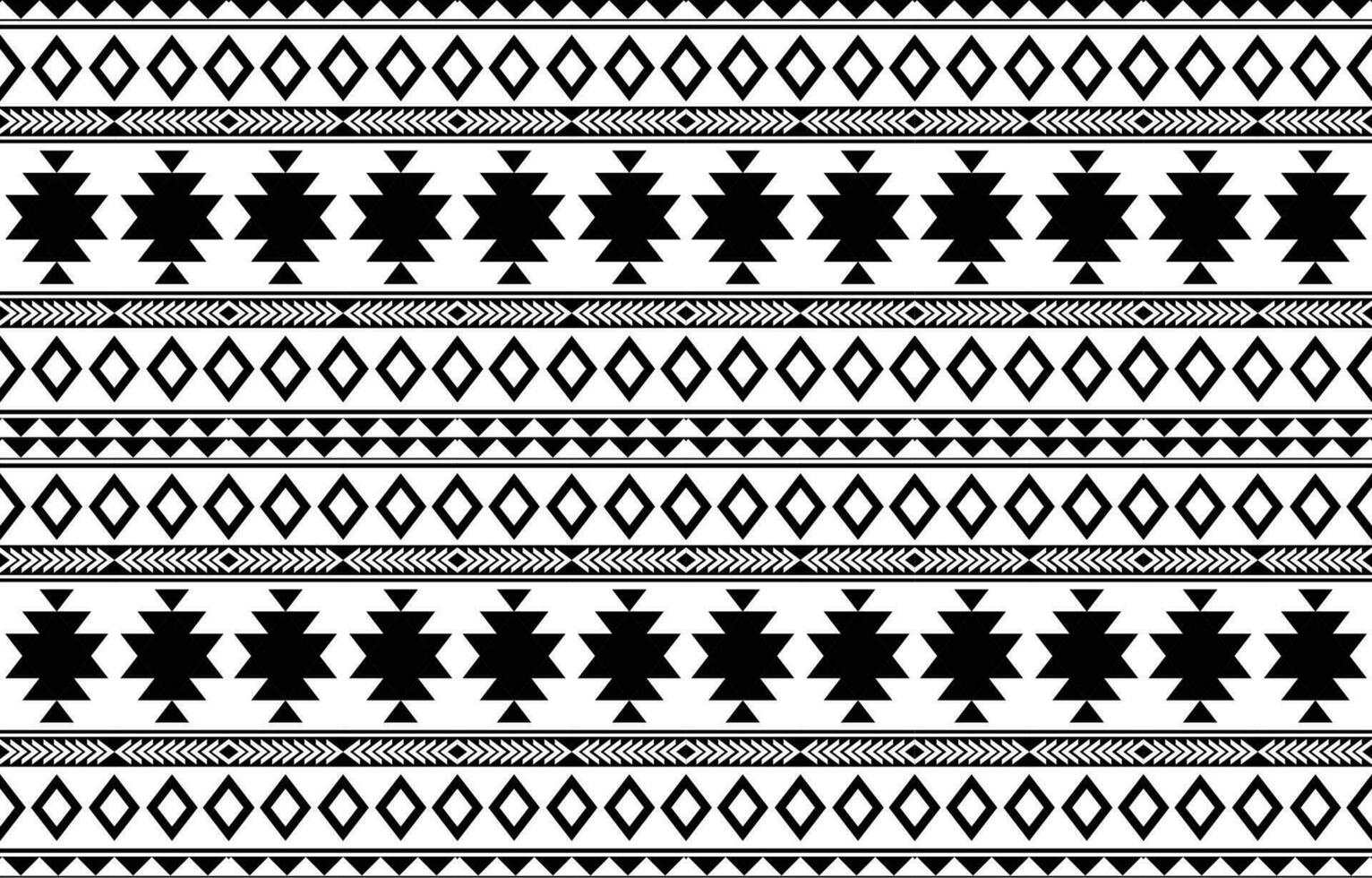 aztekisch nahtlos Muster. Teppich Textil- drucken Textur Stammes- Design, geometrisch Symbole zum Logo, Karten, Stoff dekorativ funktioniert. traditionell drucken Vektor Illustration. auf schwarz und Weiß Hintergrund.