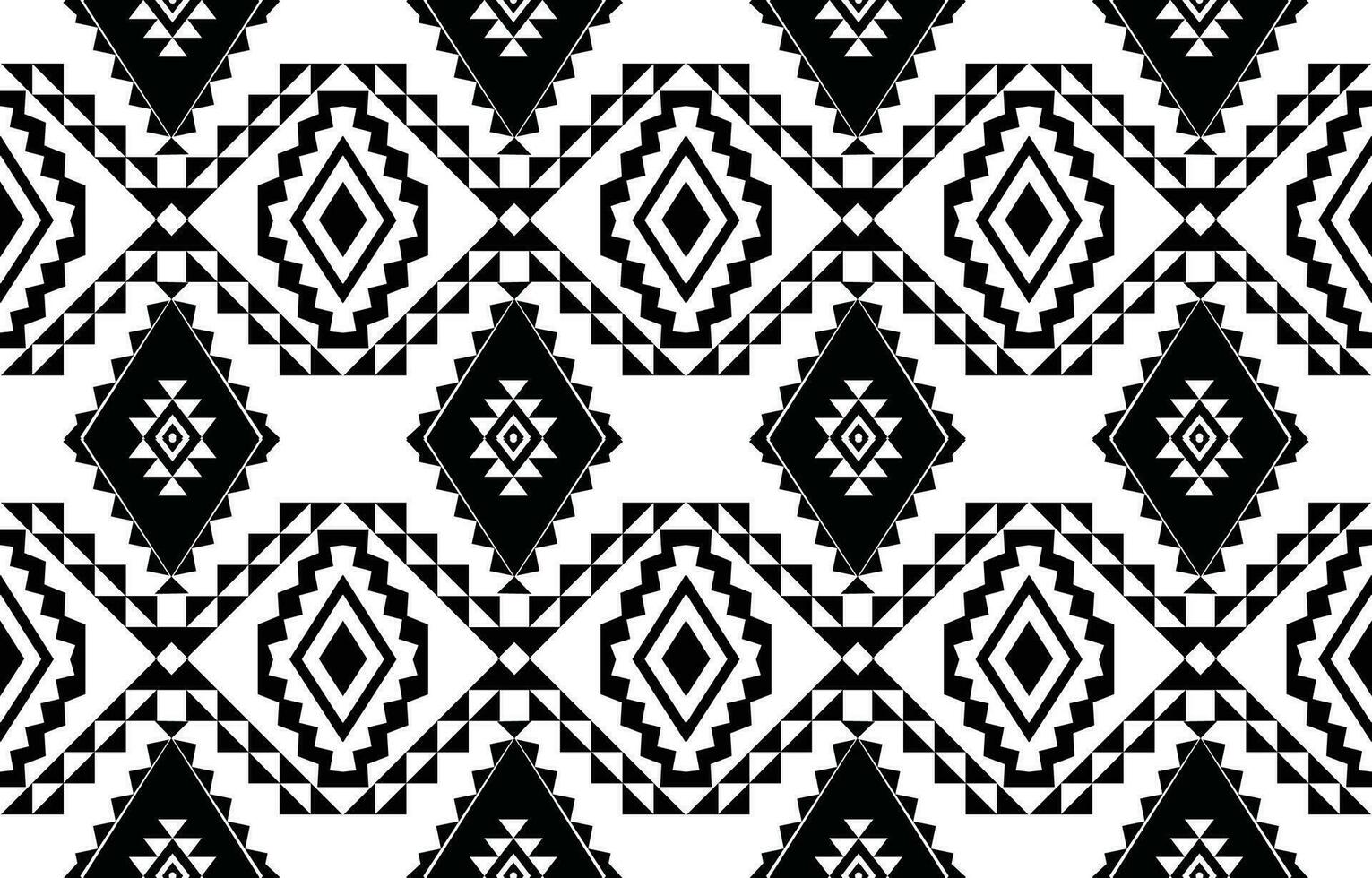 aztekisch nahtlos Muster. Teppich Textil- drucken Textur Stammes- Design, geometrisch Symbole zum Logo, Karten, Stoff dekorativ funktioniert. traditionell drucken Vektor Illustration. auf schwarz und Weiß Hintergrund.