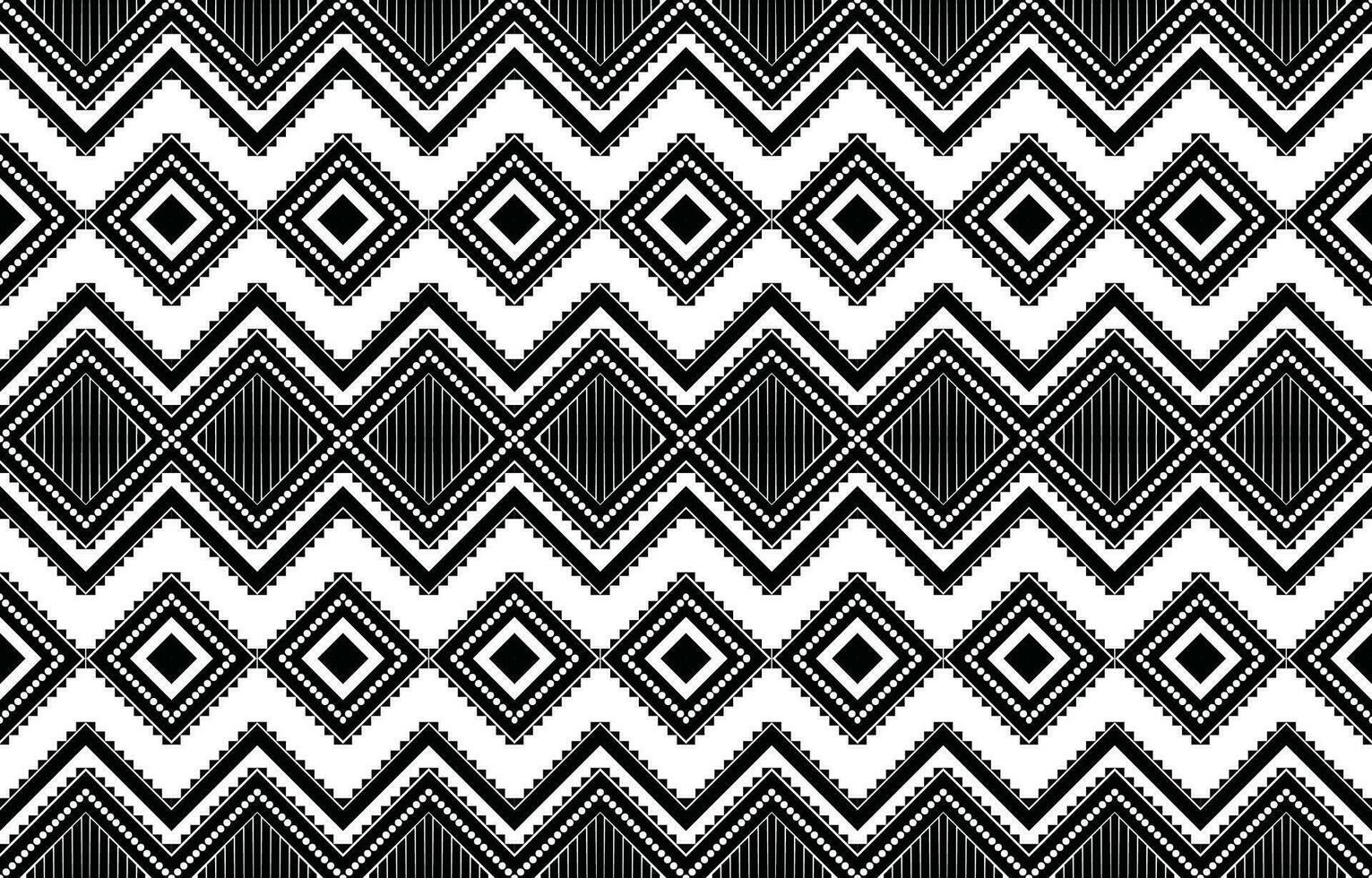 aztekisch nahtlos Muster. Teppich Textil- drucken Textur Stammes- Design, geometrisch Symbole zum Logo, Karten, Stoff dekorativ funktioniert. traditionell drucken Vektor Illustration. auf schwarz und Weiß Hintergrund.