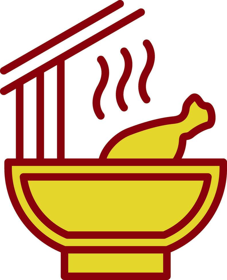 Hähnchen Nudel Suppe Vektor Symbol Design