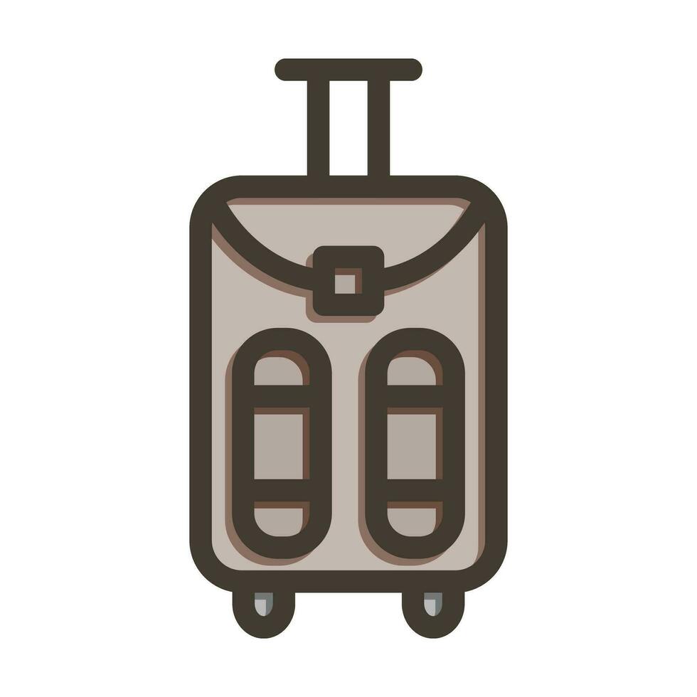 Gepäck Vektor dick Linie gefüllt Farben Symbol zum persönlich und kommerziell verwenden.