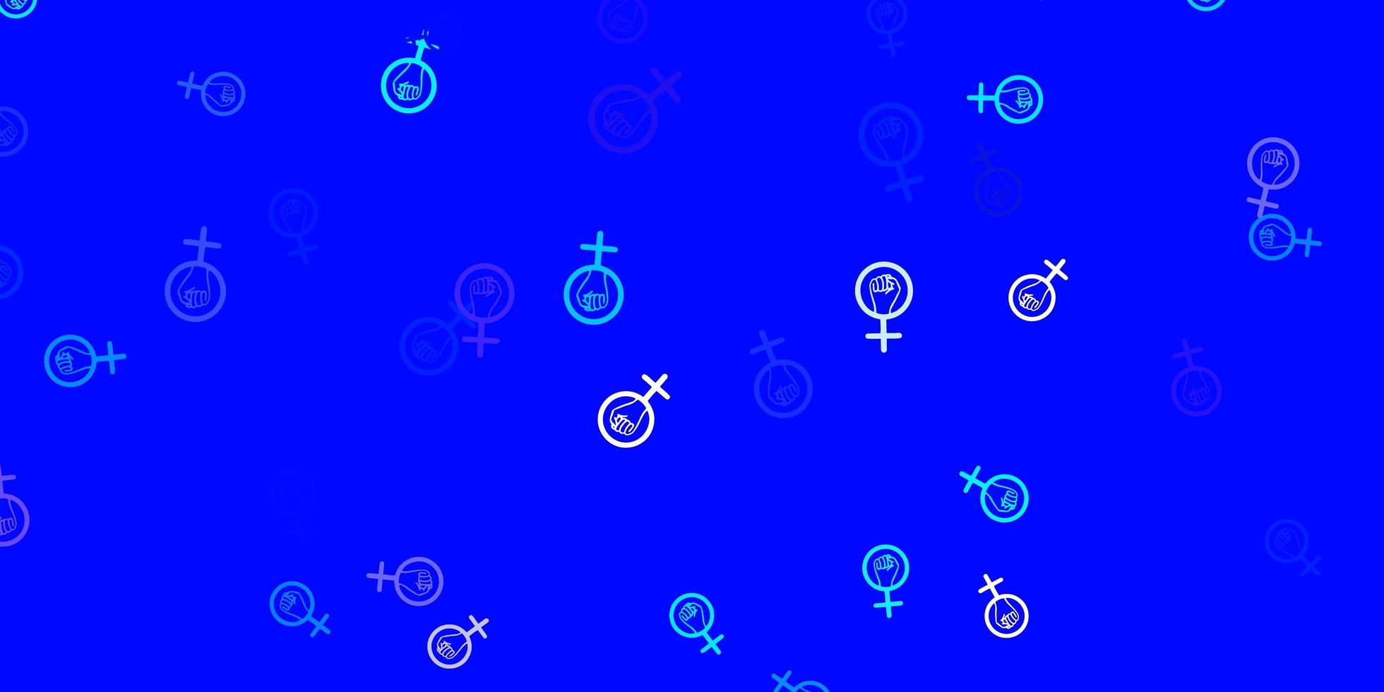 ljusrosa, blå vektorbakgrund med kvinnasymboler. vektor