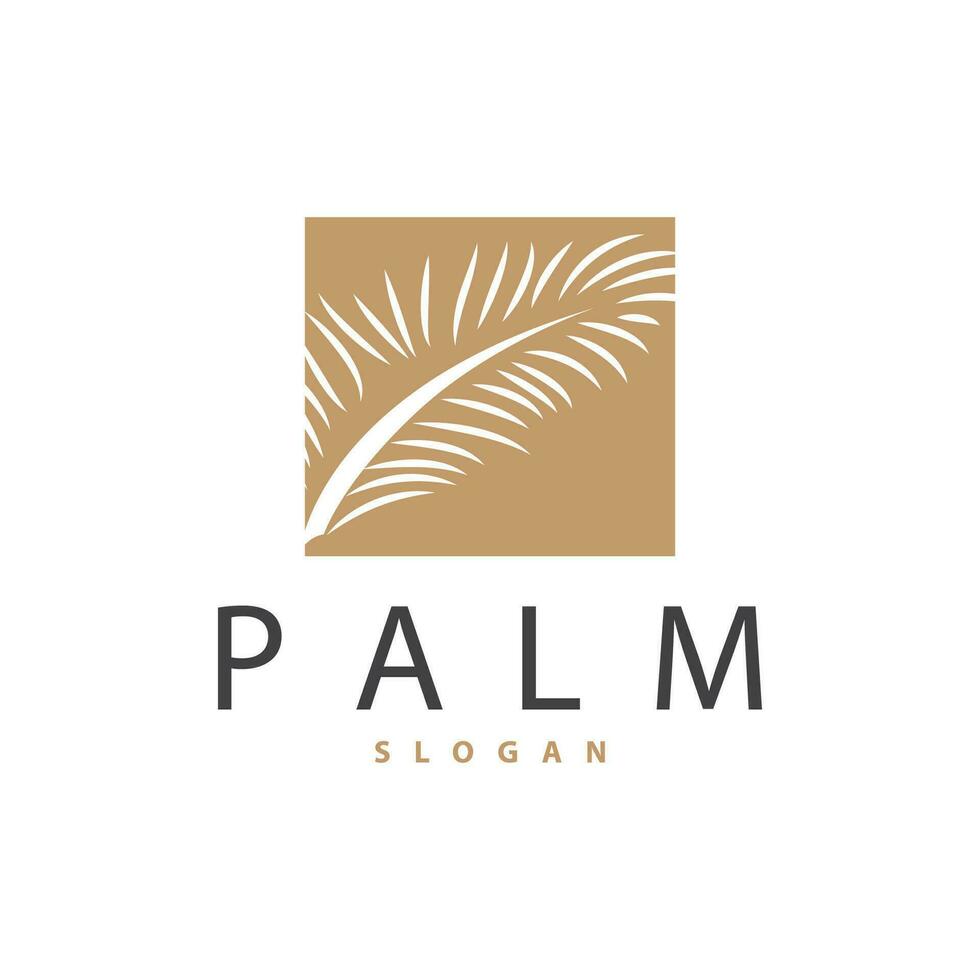 Palme Blatt Logo Design Vektor einfach minimalistisch Symbol Illustration Vorlage