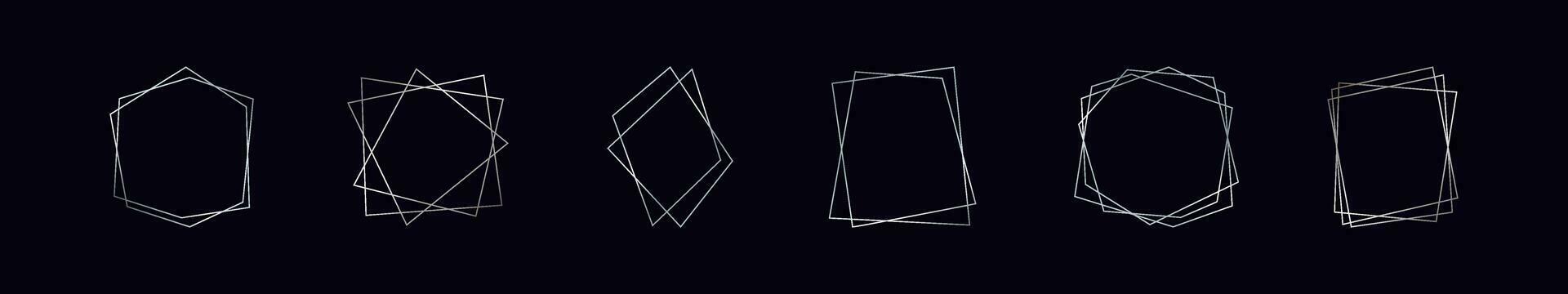 silver- geometrisk polygonal ram vektor