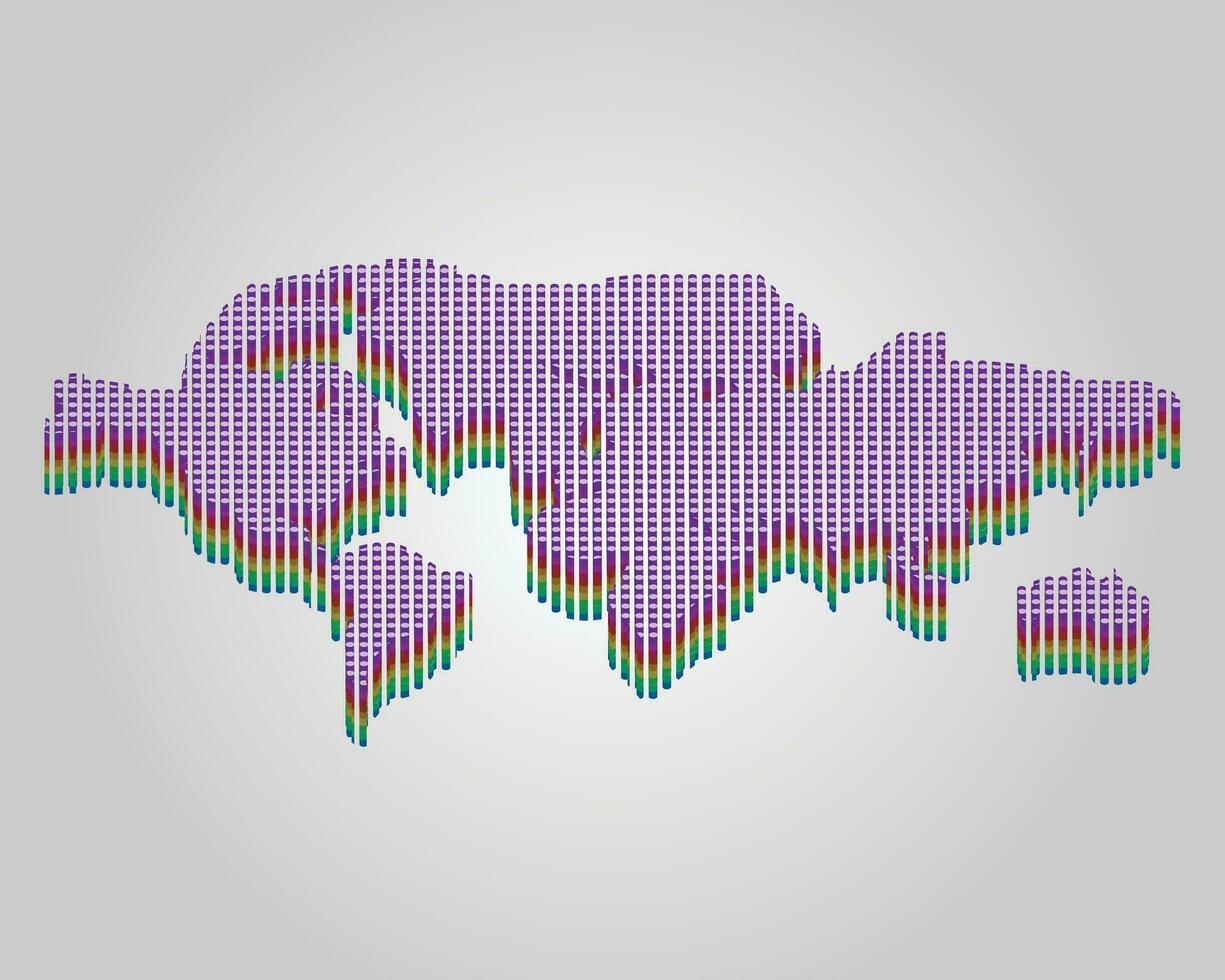 isometrisk punkt av värld Karta för global förbindelse baner vektor