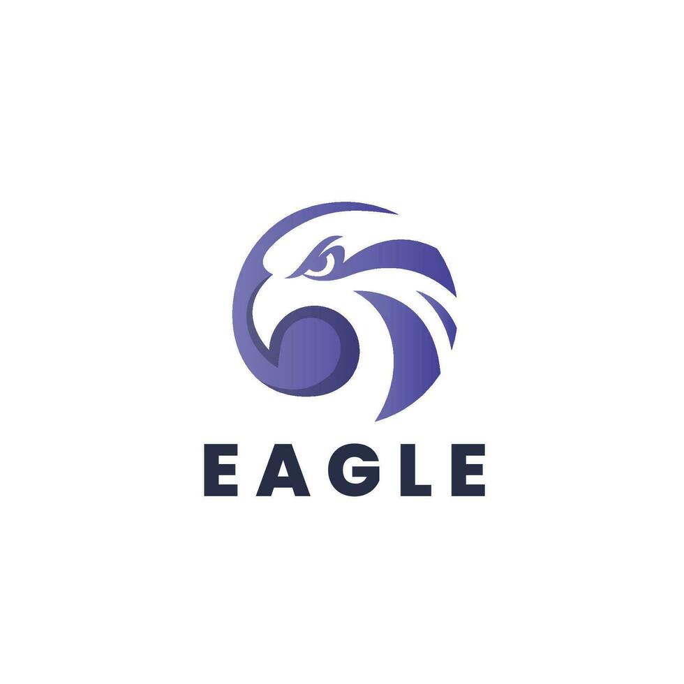 Örn huvud logotyp mall. fågel, falk eller Hök huvud bricka emblem vektor