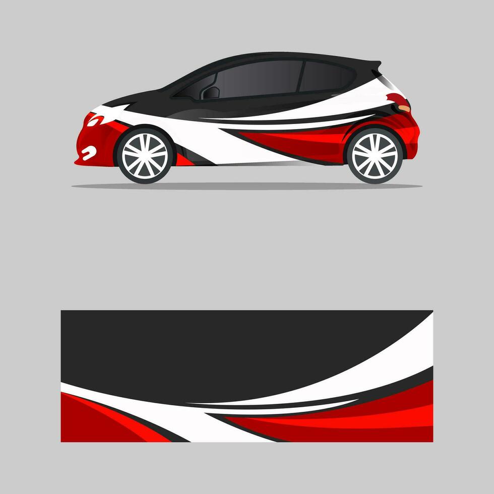 omslag bil dekal röd Vinka trendig design vektor