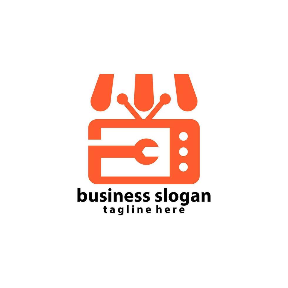 online Geschäft Bedienung Fernsehen Logo Design Vektor