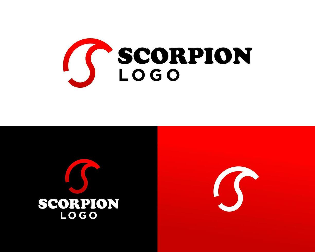 Brief s Monogramm Reptil Skorpion Logo Design. vektor