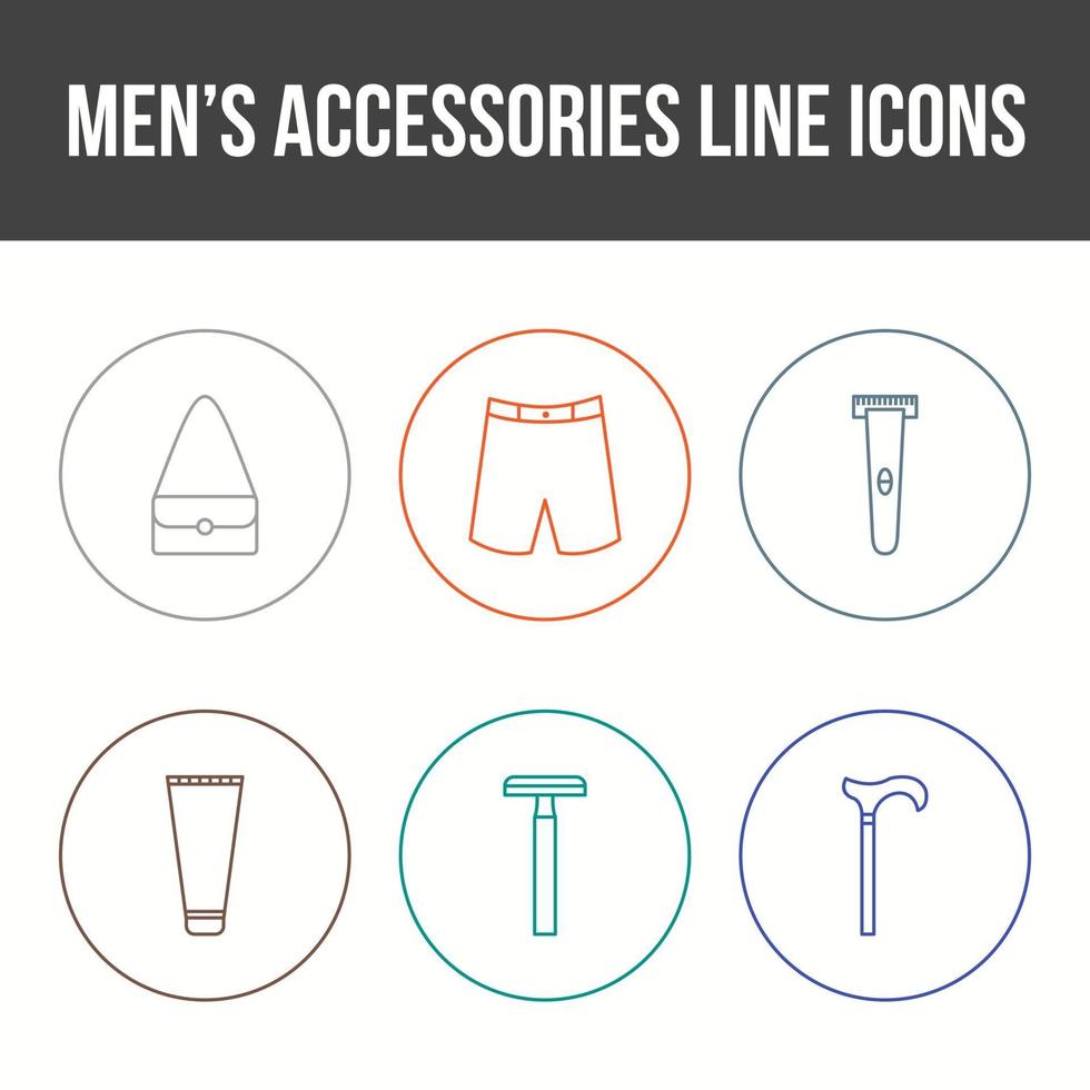 Herrenaccessoires Vektor Icon Set