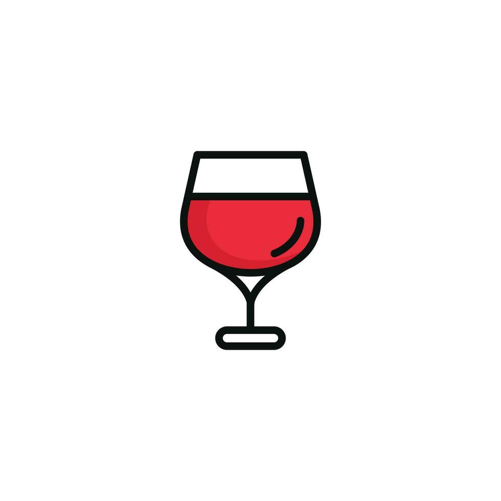 Wein Glas Vektor Illustration isoliert auf Weiß Hintergrund. Wein Glas Symbol