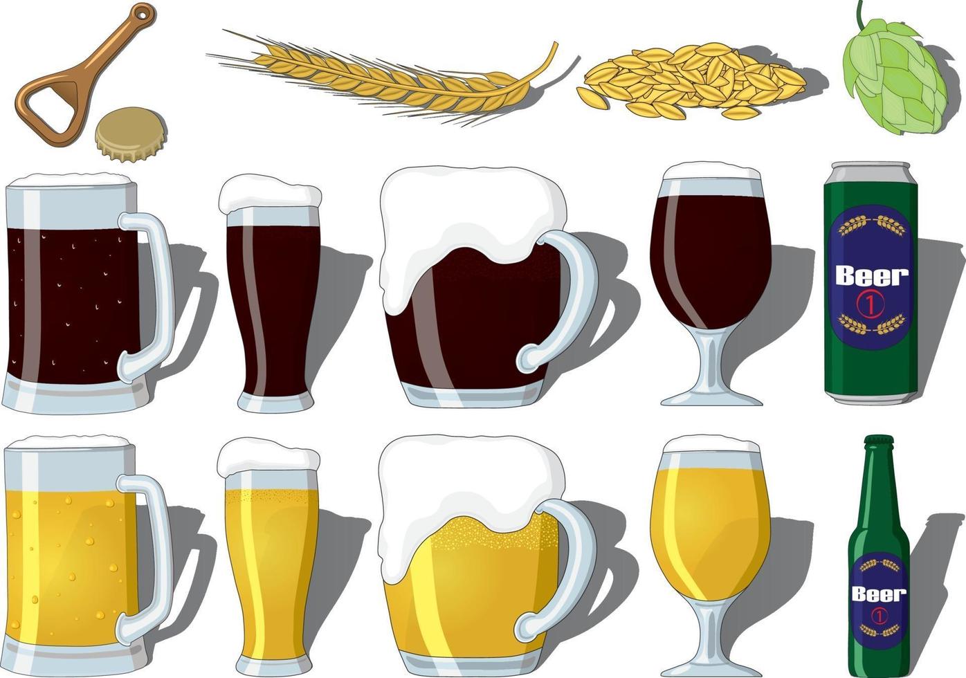 internationale biertagesarten von biervektorillustrationsset vektor