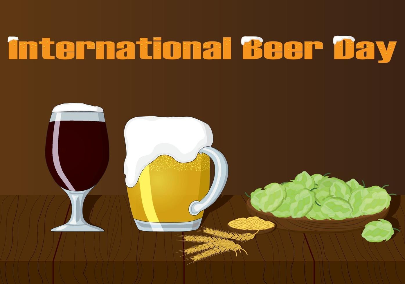 Vektorillustration des internationalen Biertages vektor