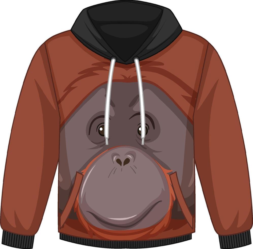 Kapuzenpullover mit Orang-Utan-Muster vektor