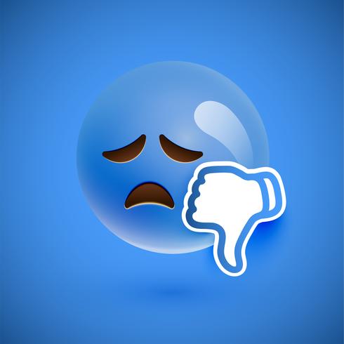 Emoticon med tummen upp, vektor illustration