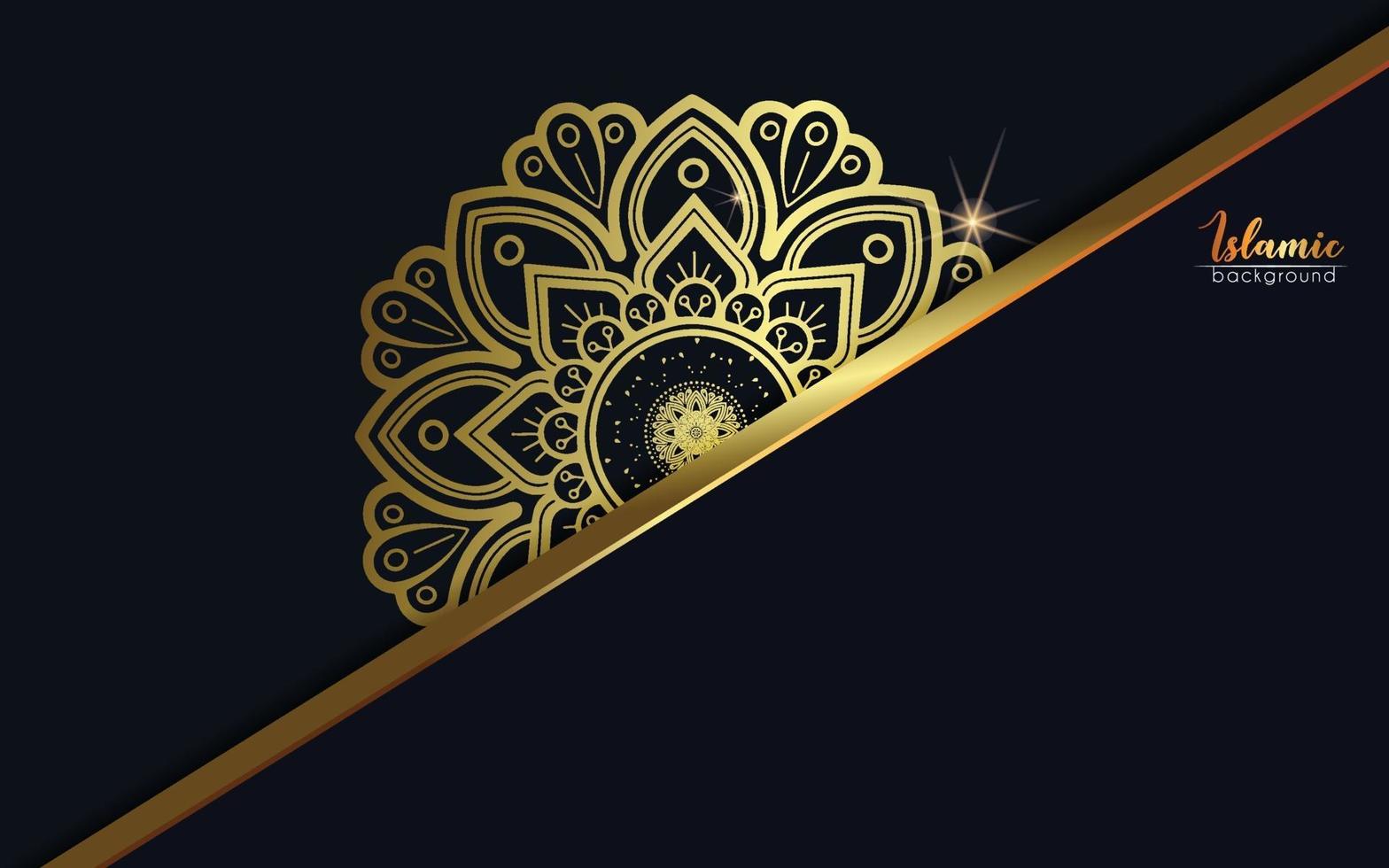 Luxus Gold Mandala verzierten Hintergrund für Hochzeitseinladung vektor