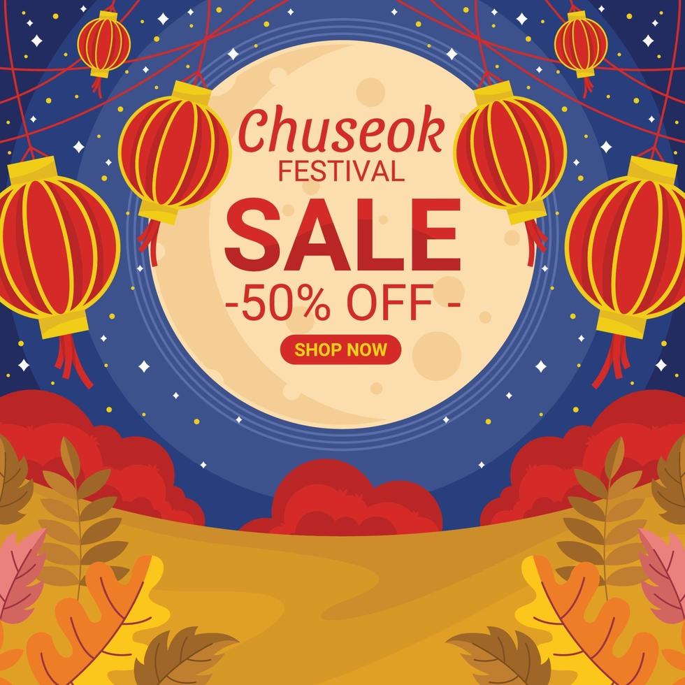 chuseok festival försäljning affisch vektor