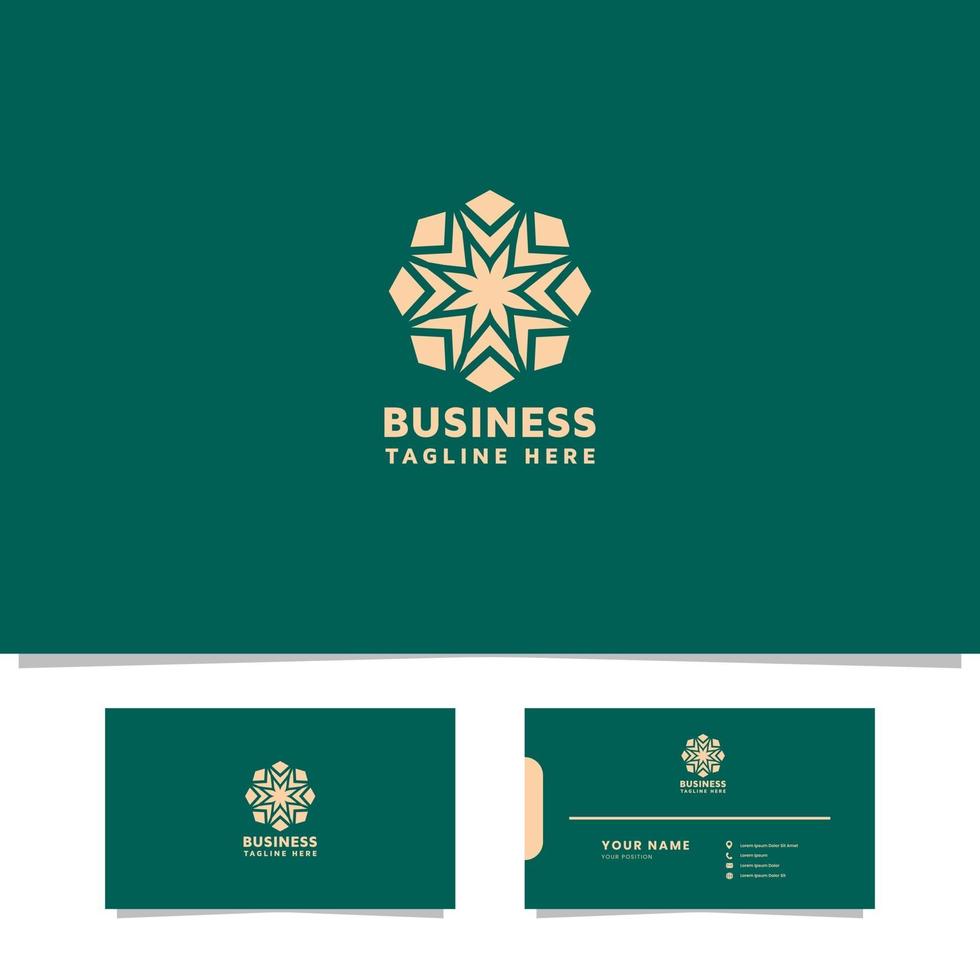 dekoratives Sternmuster-Logo mit Visitenkartenvorlage vektor