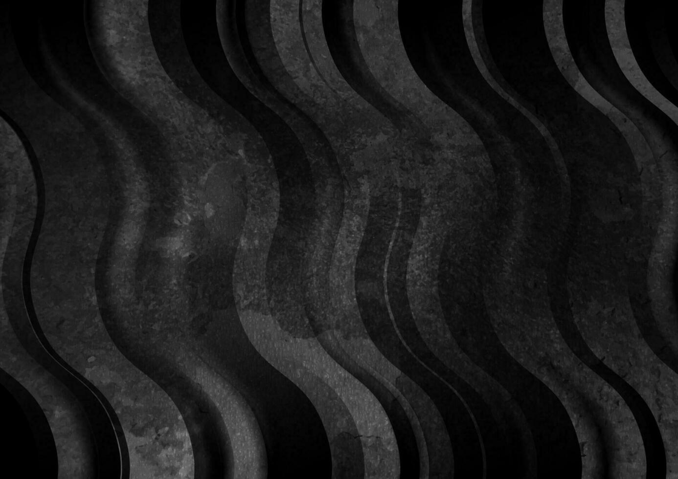 schwarz geometrisch wellig Streifen abstrakt Technik Grunge Hintergrund vektor