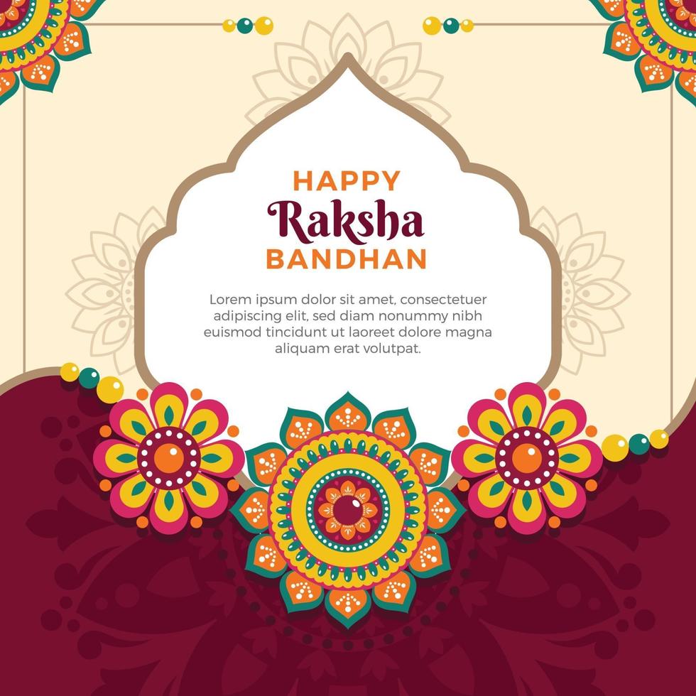blommigt mönster för raksha bandhan festival vektor