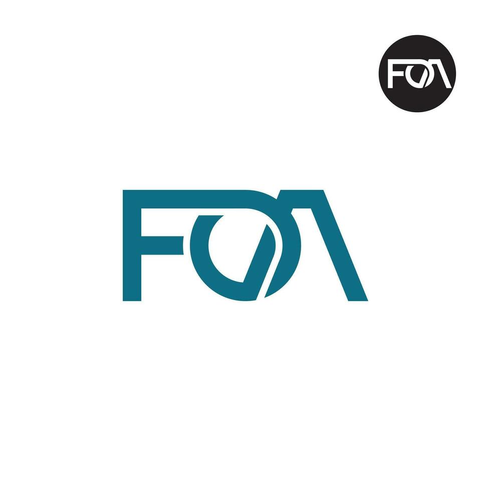 Brief Foa Monogramm Logo Design vektor
