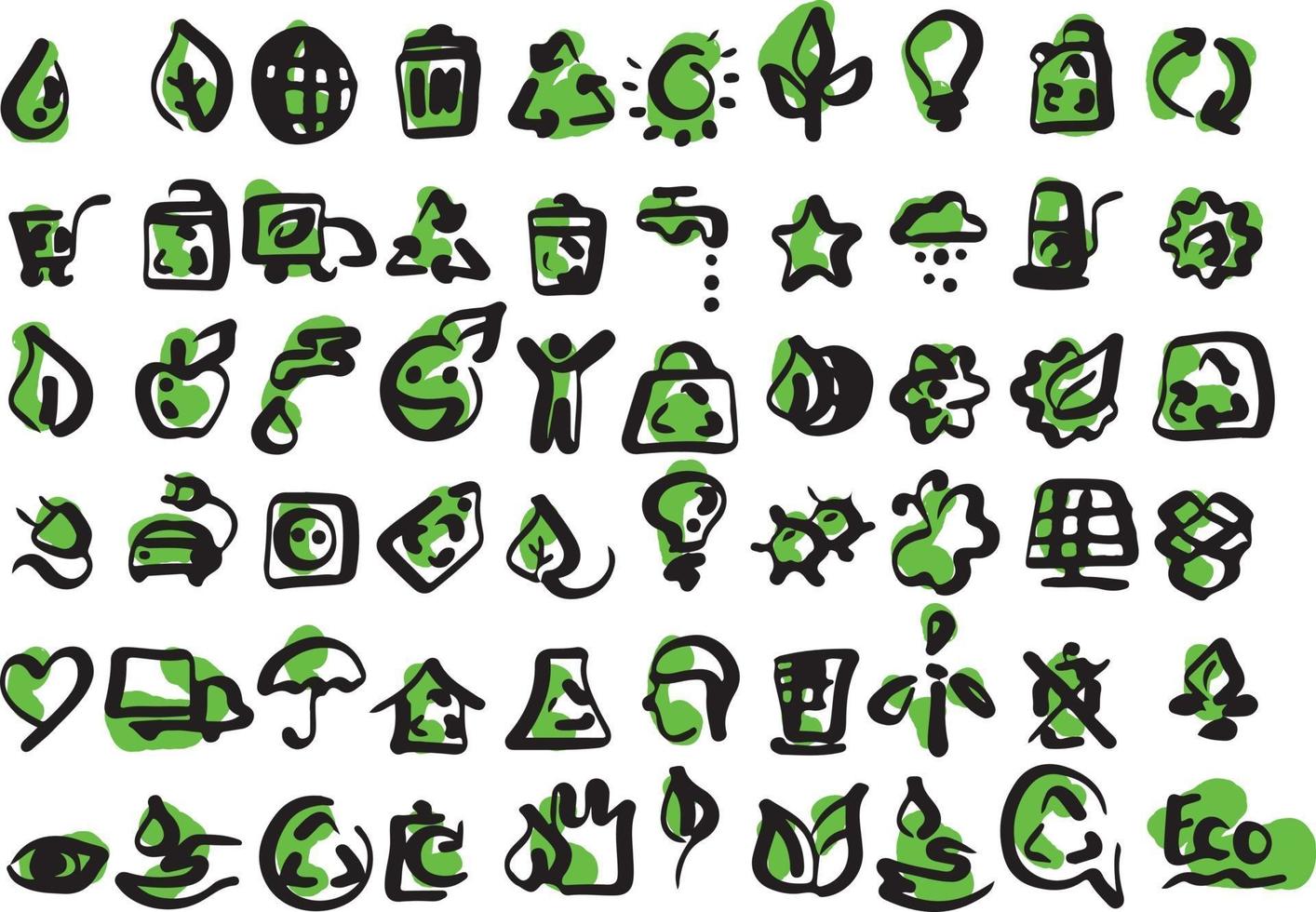 enkel uppsättning ekologi ikoner vektor illustration