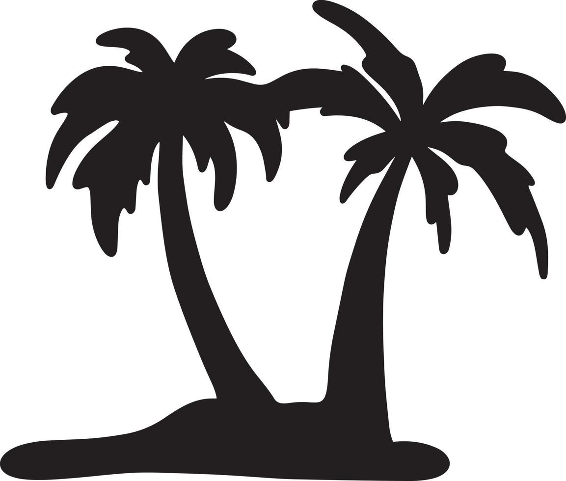 två silhuett kokosnöt träd vektor illustration