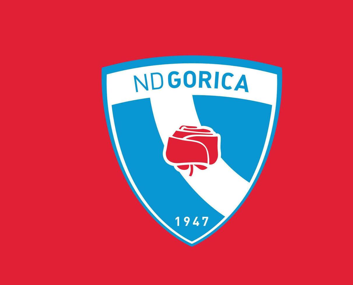 gorica klubb logotyp symbol slovenien liga fotboll abstrakt design vektor illustration med röd bakgrund