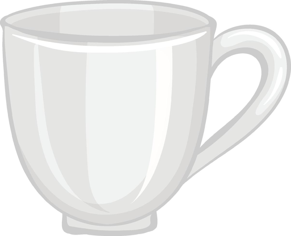 eine leere Teetasse auf weißem Hintergrund vektor
