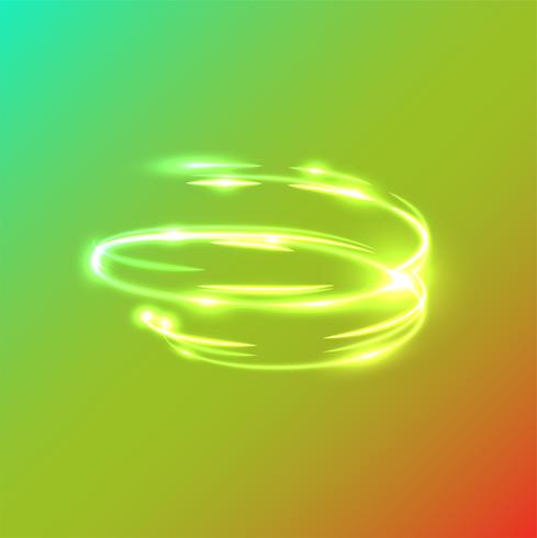 Undeutliche Kreise des Neons auf einem blauen Hintergrund, Vektorillustration. vektor
