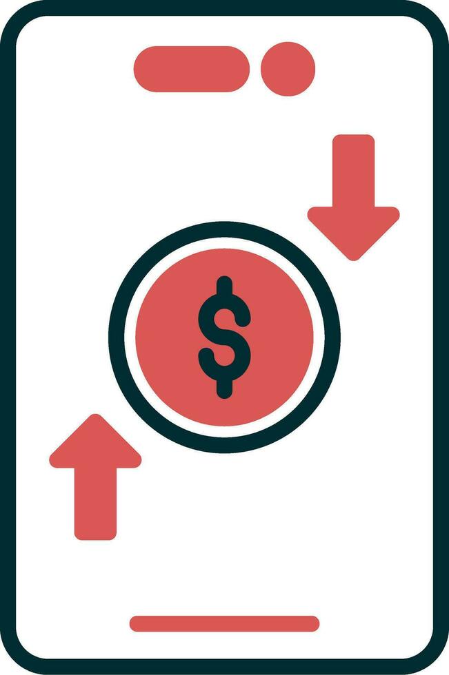 online Geld Transfer Vektor Symbol