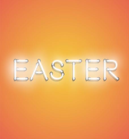 &#39;EASTER&#39; - Realistisk neonskylt, vektor illustration