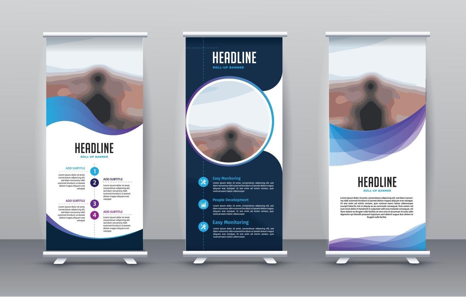 Business-Roll-Up-Set. Stehende-Design. Banner-Vorlage vektor