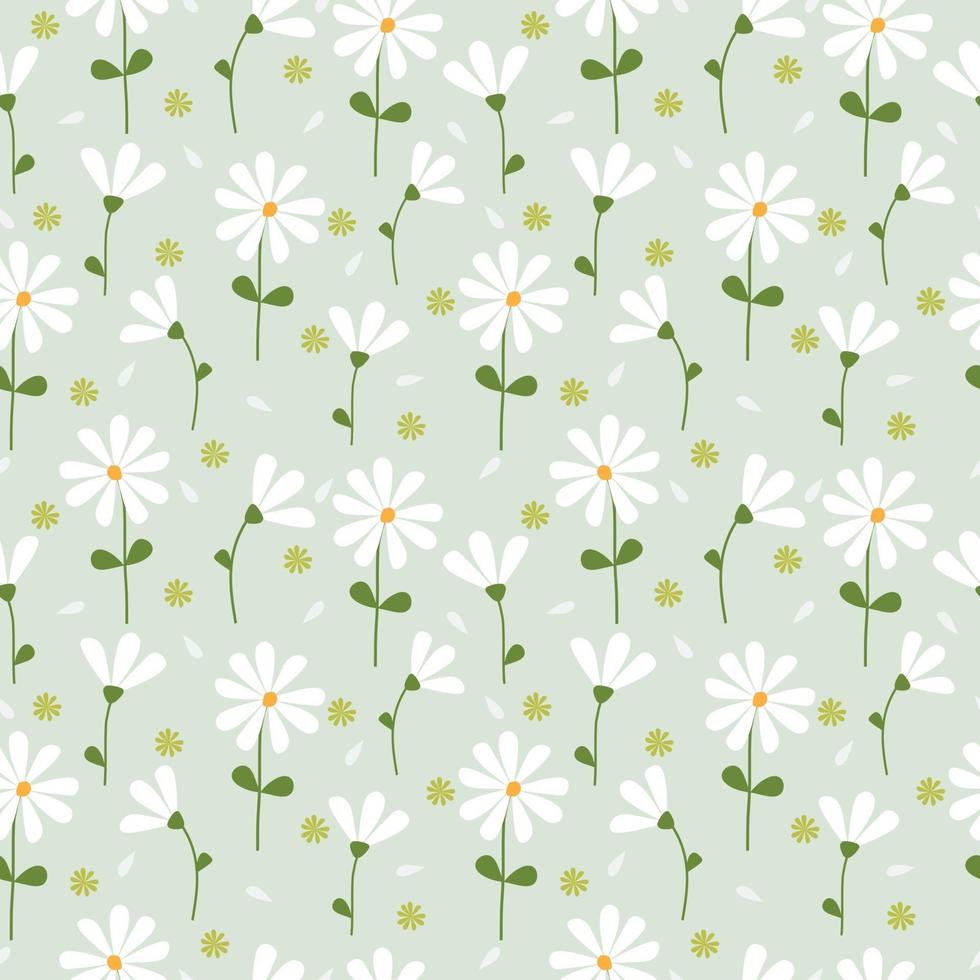 niedliche Vintage kleine weiße Blumenmuster nahtlose Hintergrund vektor