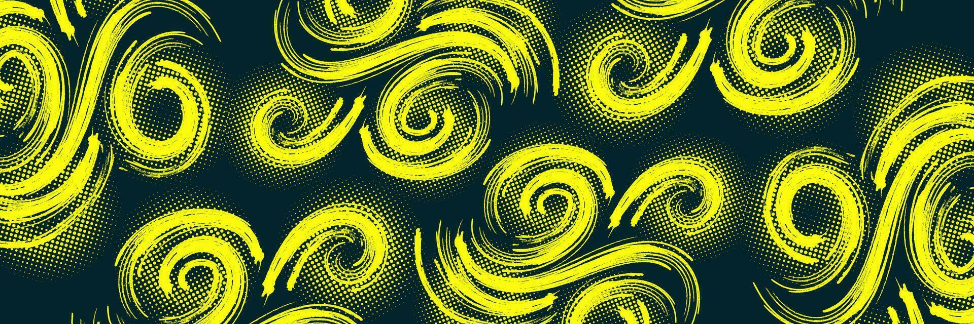 abstrakt grunge bakgrund med gul penseldrag illustration och halvton effekt. sport baner. repa och textur element för design vektor