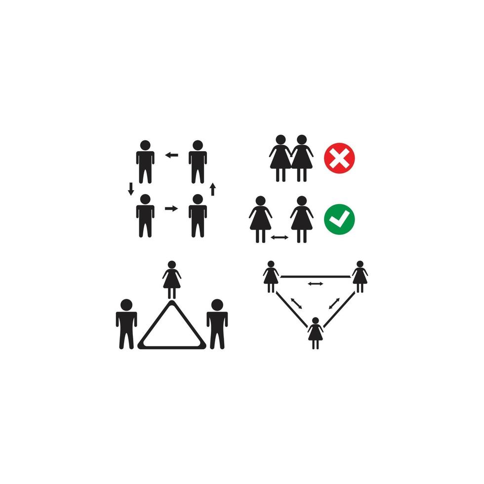 Symbol der sozialen Distanzierung vektor