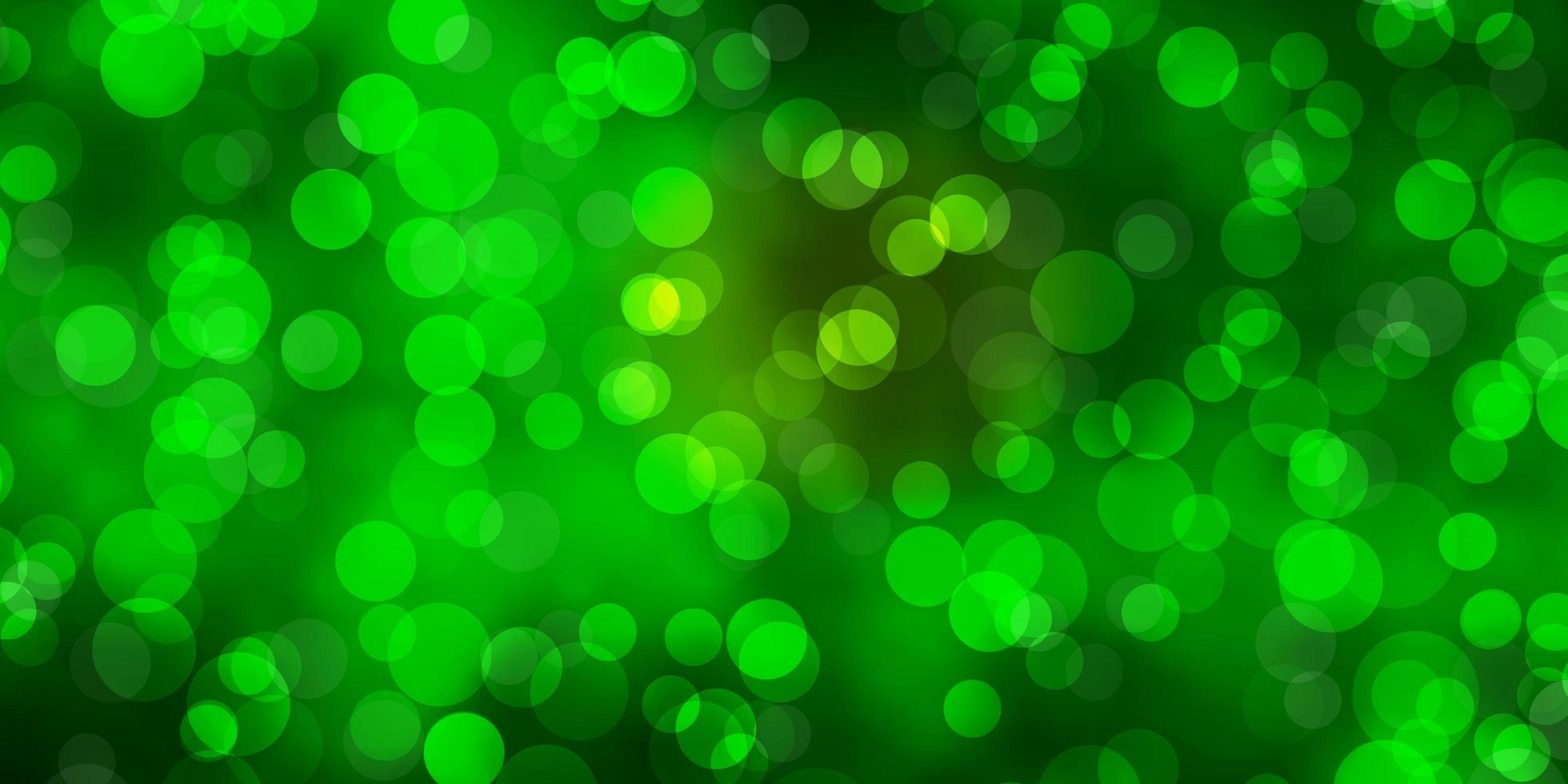 dunkelgrüner, gelber Vektorhintergrund mit Blasen. vektor