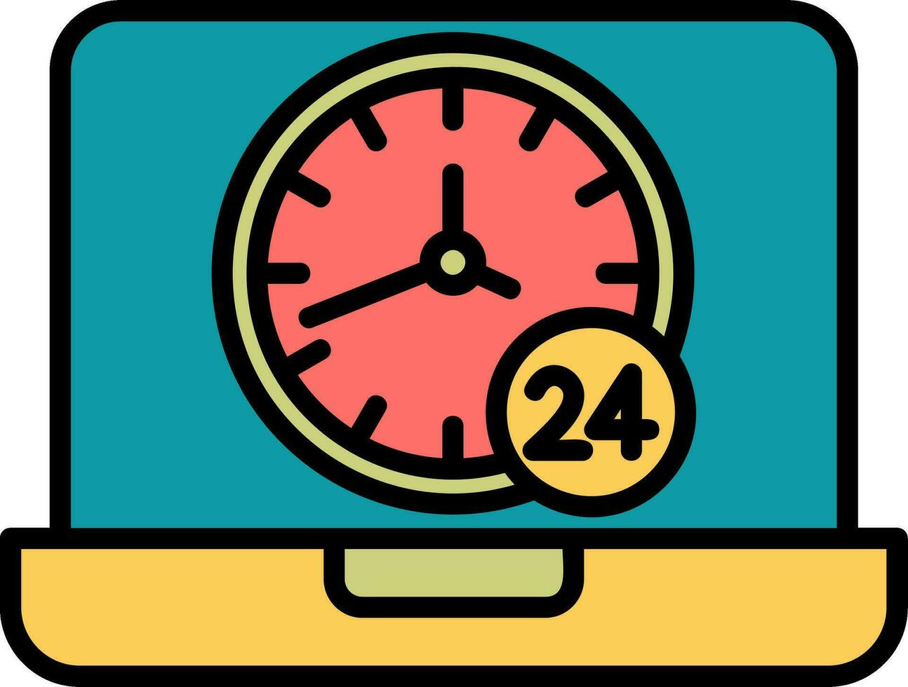 24-Stunden-Vektorsymbol vektor