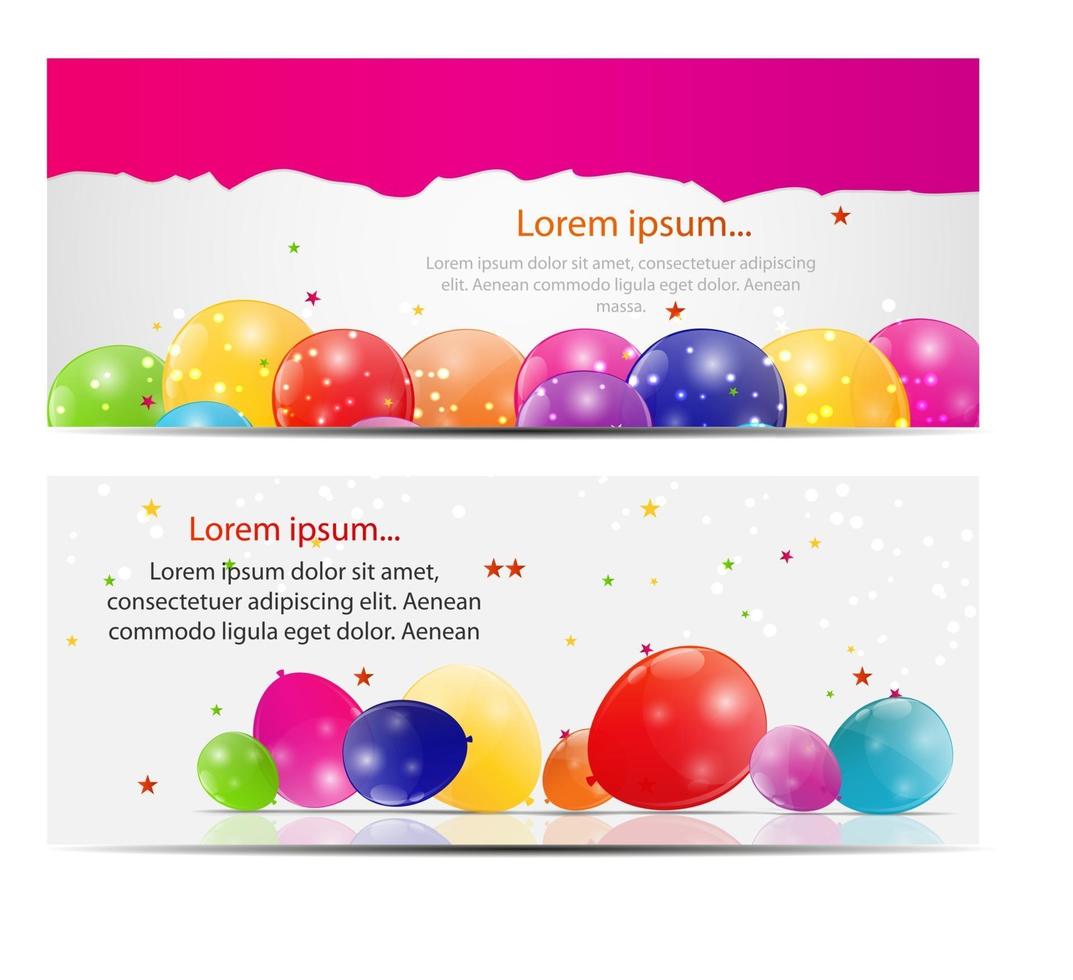 färg glänsande ballonger kort bakgrund vektorillustration vektor