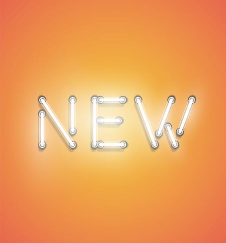&#39;NEW&#39; - Realistisk neonskylt, vektor illustration