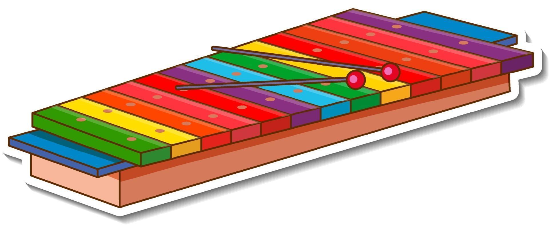 klistermärke xylofon musikinstrument vektor