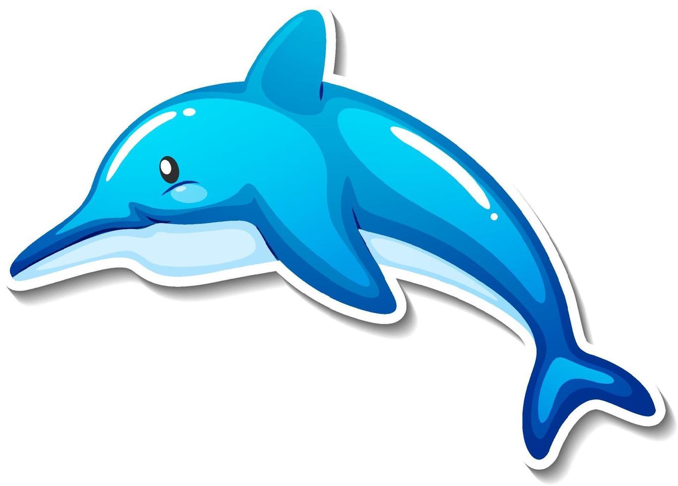 delfin havet djur tecknad klistermärke vektor
